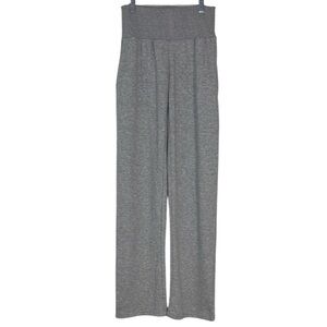PrettyLittleThing Gray Marl Fold Over Track Pants